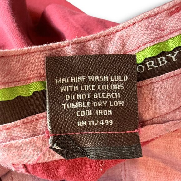 Tailorbyrd‎ Classic Shorts Cotton Sunwashed Red Preppy Flat Front Chino Mens 34 - Picture 5 of 9